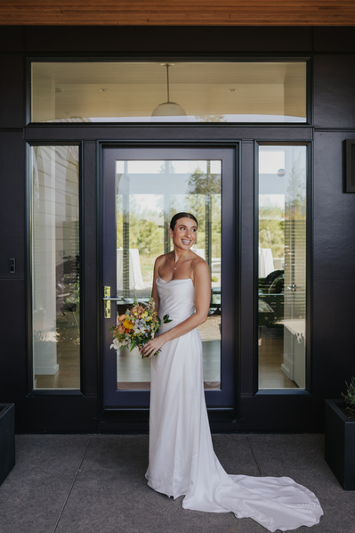 Portrait of the bride at a Bend Oregon wedding