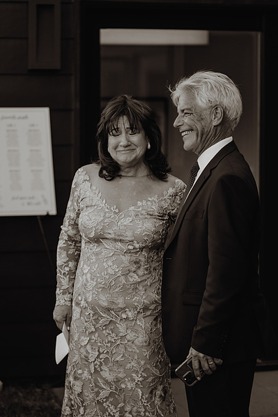 Mother crying during her sons wedding