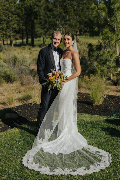 Portrait of wedding couple 