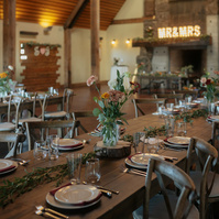 Detail photo of reception setup at Brasada Ranch venue