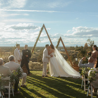 wedding ceremony photo at Brasada Ranch in Oregon