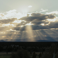 Sunset photo at Brasada Ranch wedding Bend Oregon