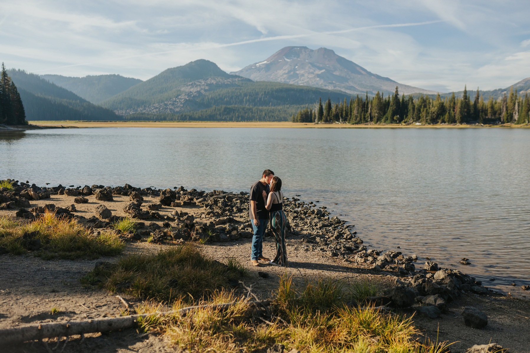 Engagement photos at Sparks Lake near Bend Oregon