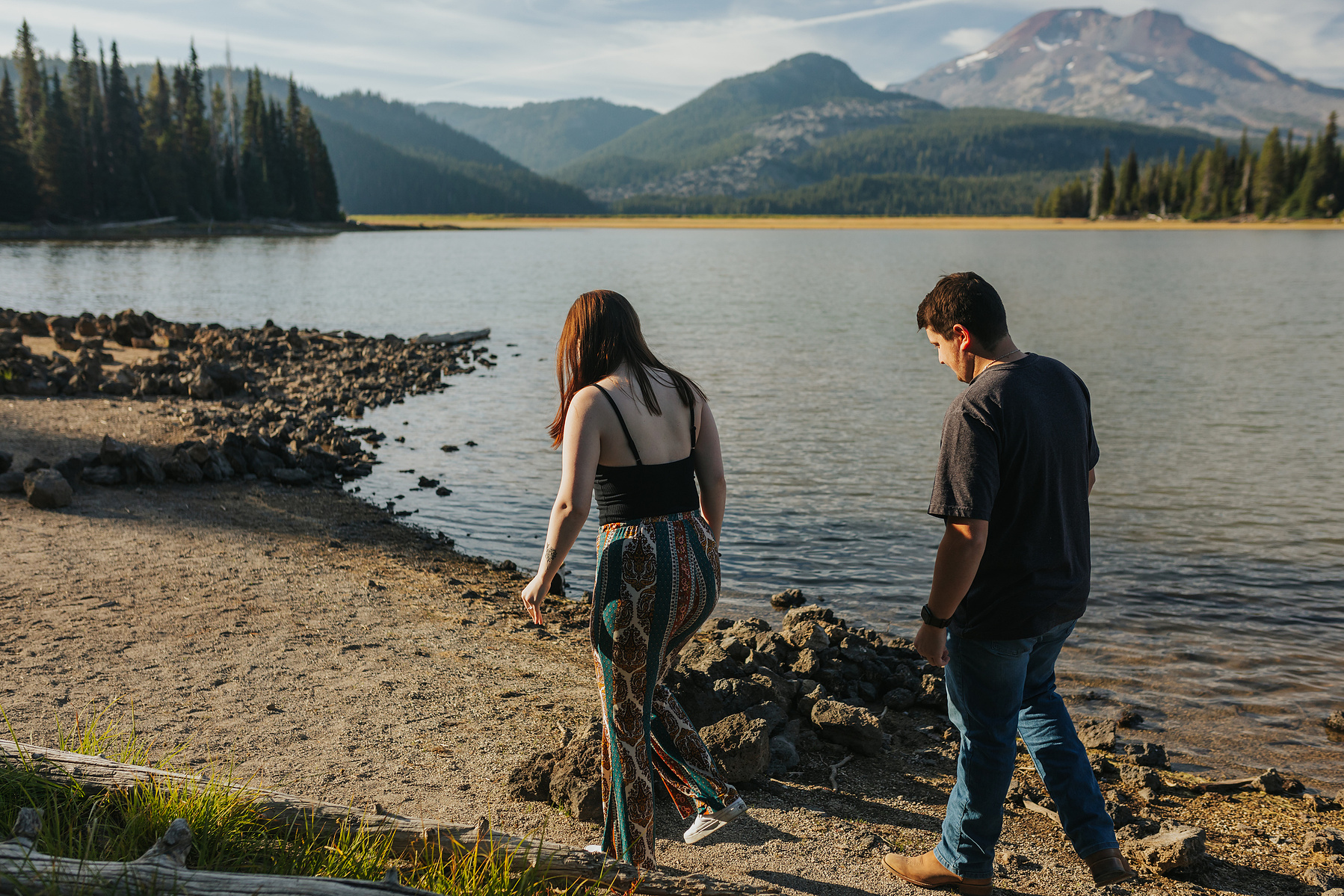 Engagement photos at Sparks Lake near Bend Oregon