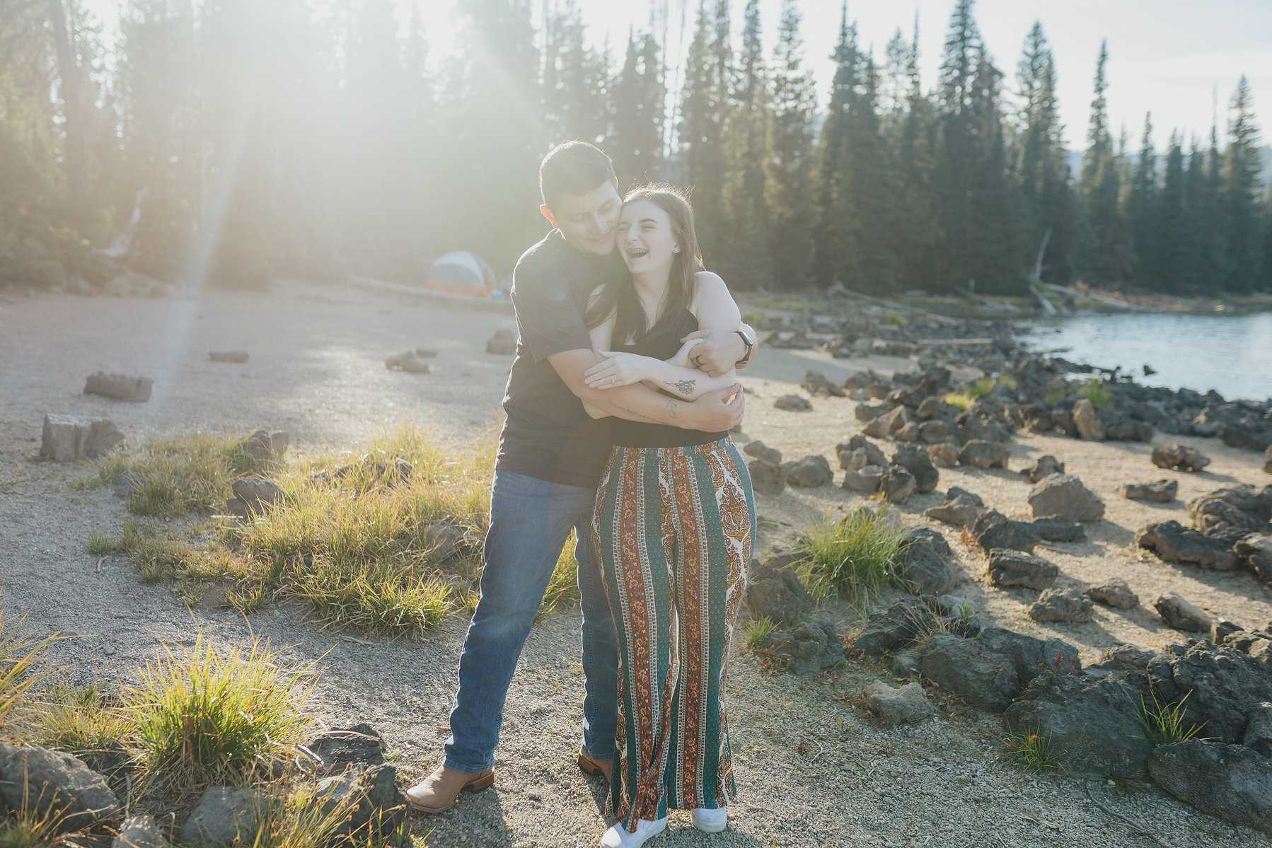 Engagement photos at Sparks Lake near Bend Oregon