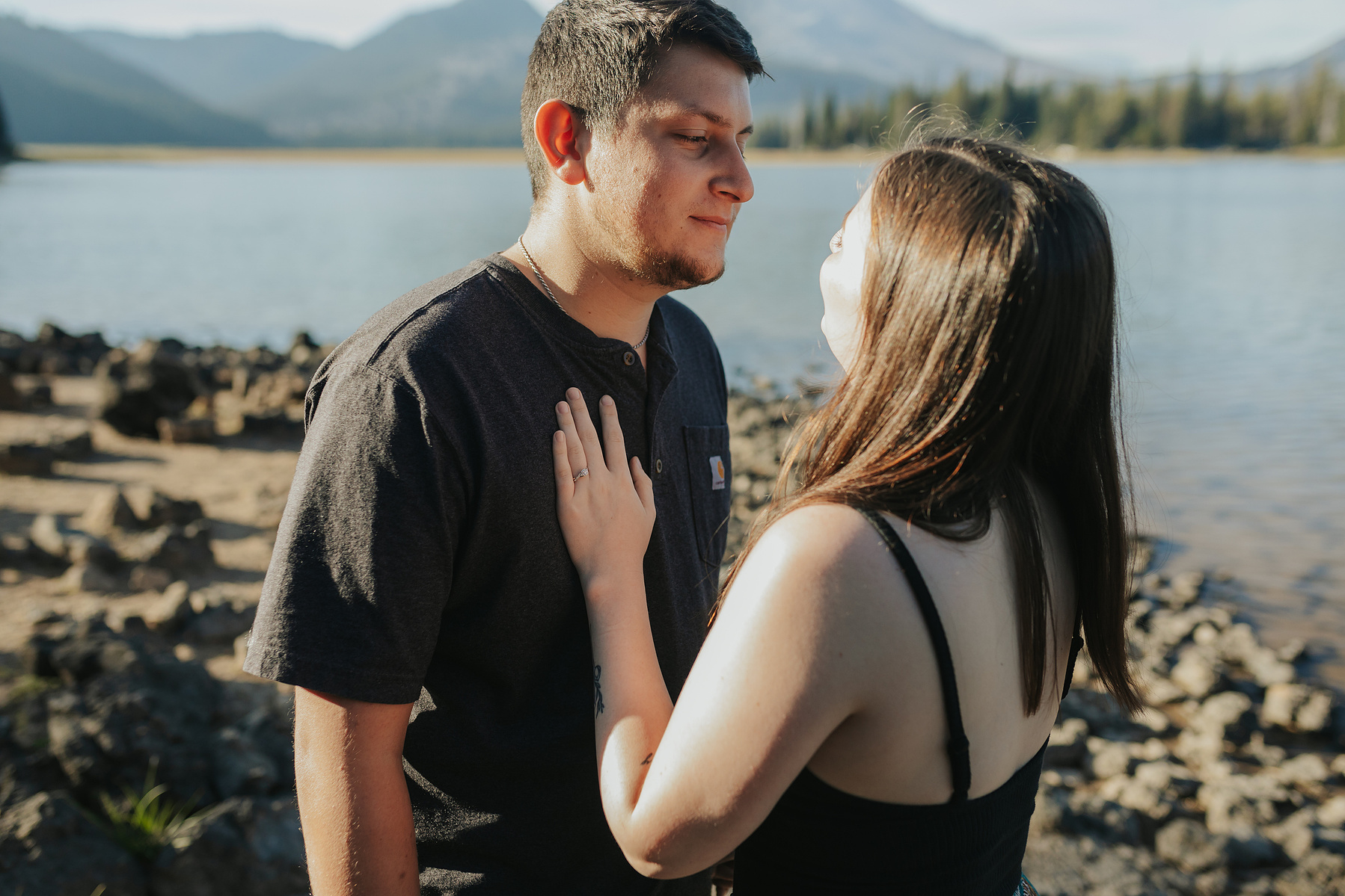 Engagement photos at Sparks Lake near Bend Oregon