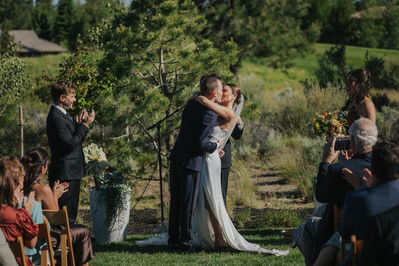 A backyard wedding ceremony in Bend Oregon