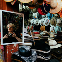 Nicole shooting at a local market.