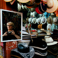 Nicole shooting at a local market.