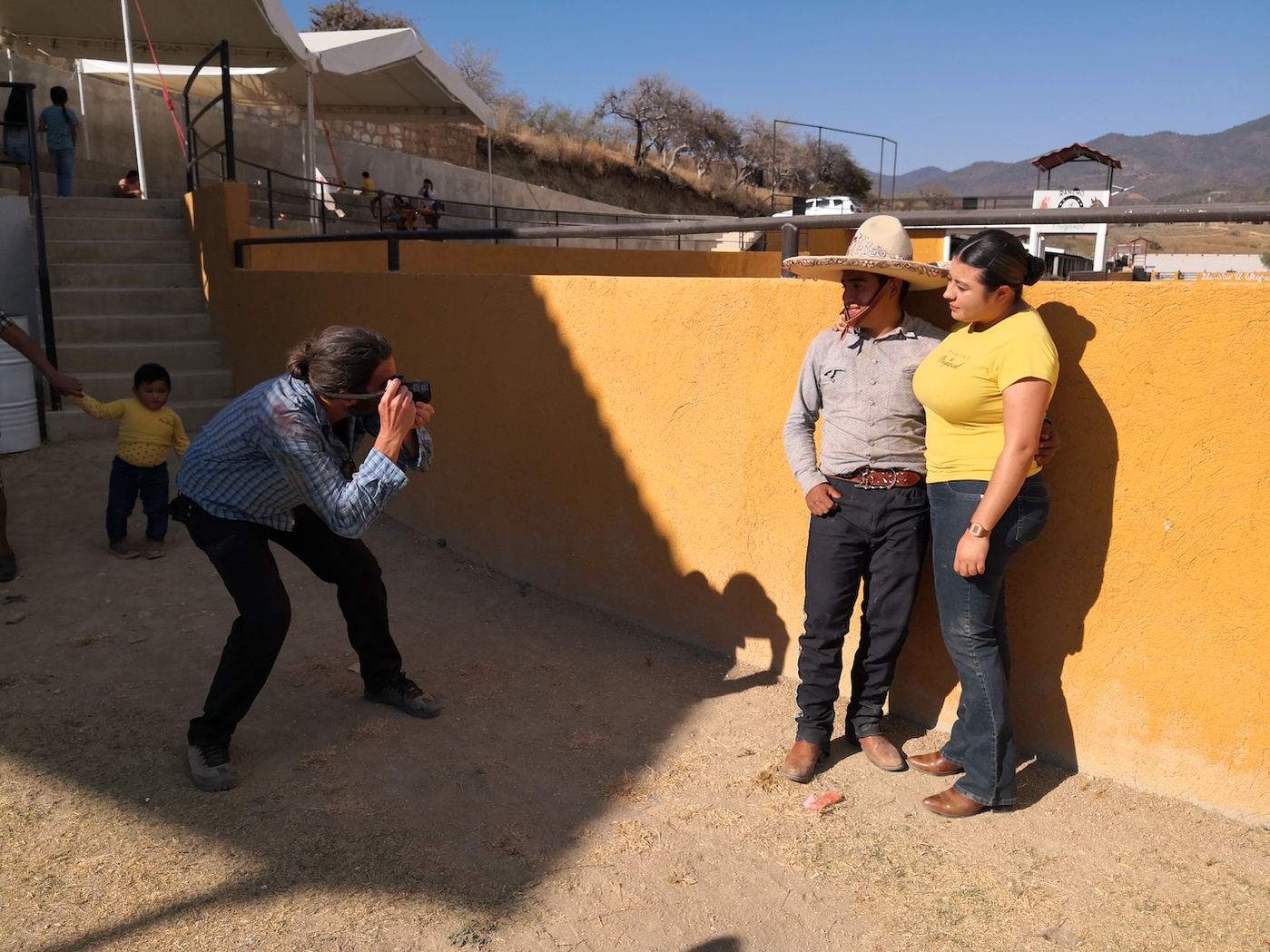 Jonathan at a rodeo in a nearby village