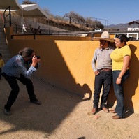 Jonathan at a rodeo in a nearby village