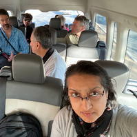 In our chartered van heading out to San Martin.