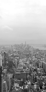 Portrait image in black and white of a New York City skyline taken by Matt Chandler with an iPhone