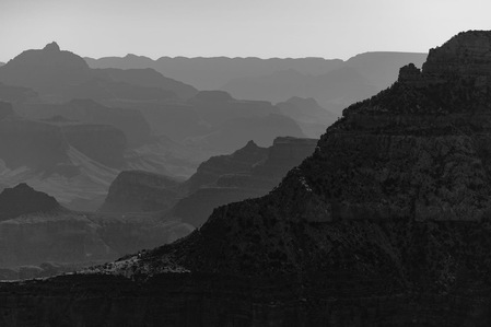 Landscape image in black and white of the Grand Canyon taken by Matt Chandler