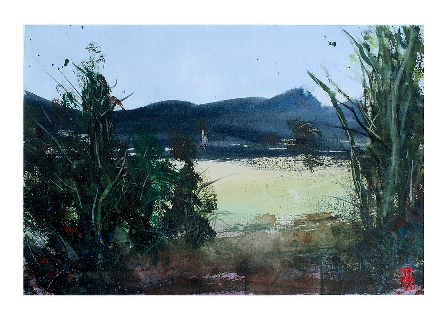 Artist Rasmus Svarre watercolor landscape