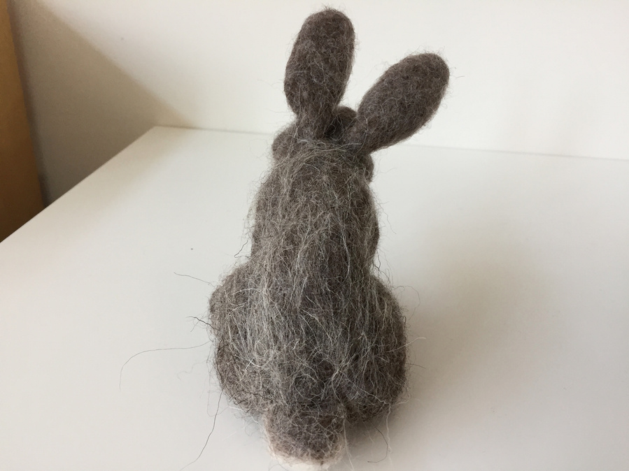 Life size baby bunny felted Claudine Crangle