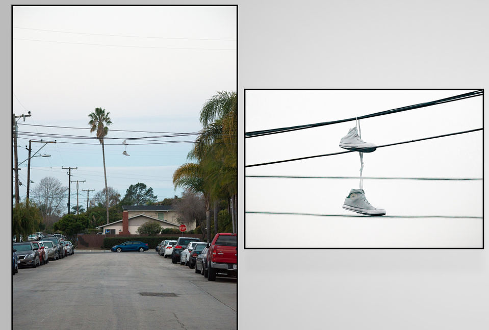 Isla Vista - Sneakers on Power Lines a UCSB tradition - What I've Been Up  To - Ben