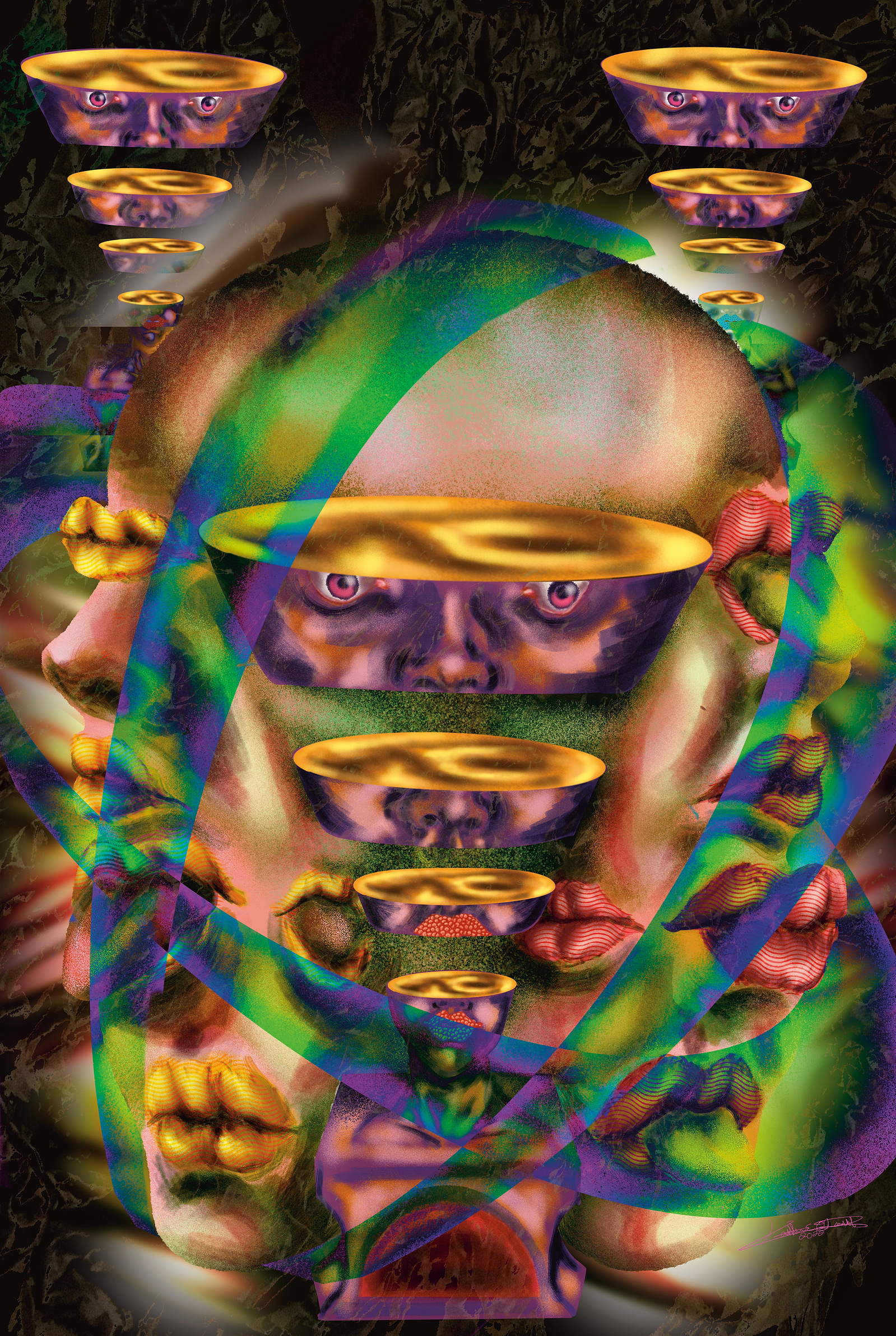 Multiple surreal portraits