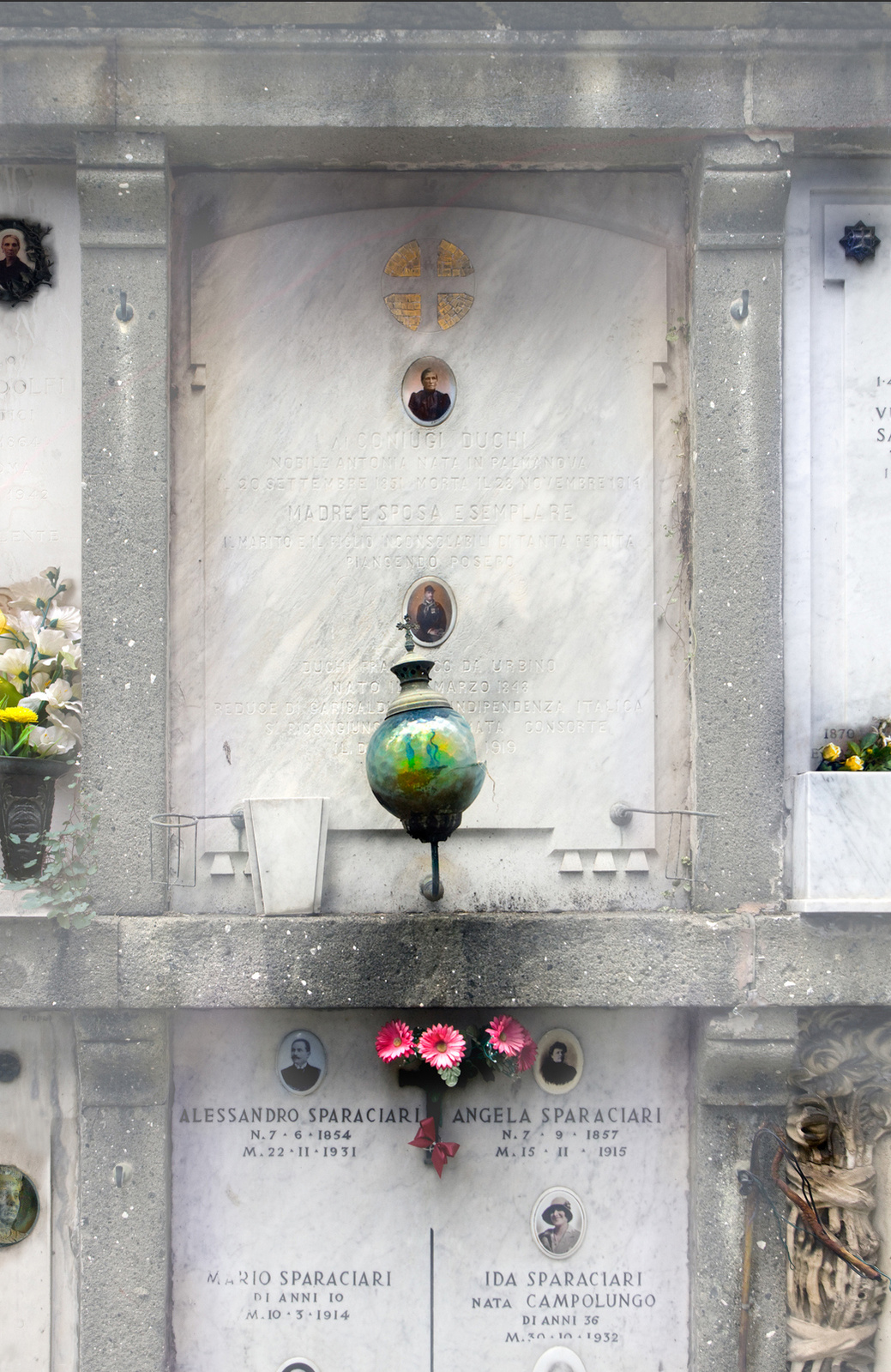 Columbarium, Cimitero del Verano, Familie Da Urbino, Duchi, Sparaciari