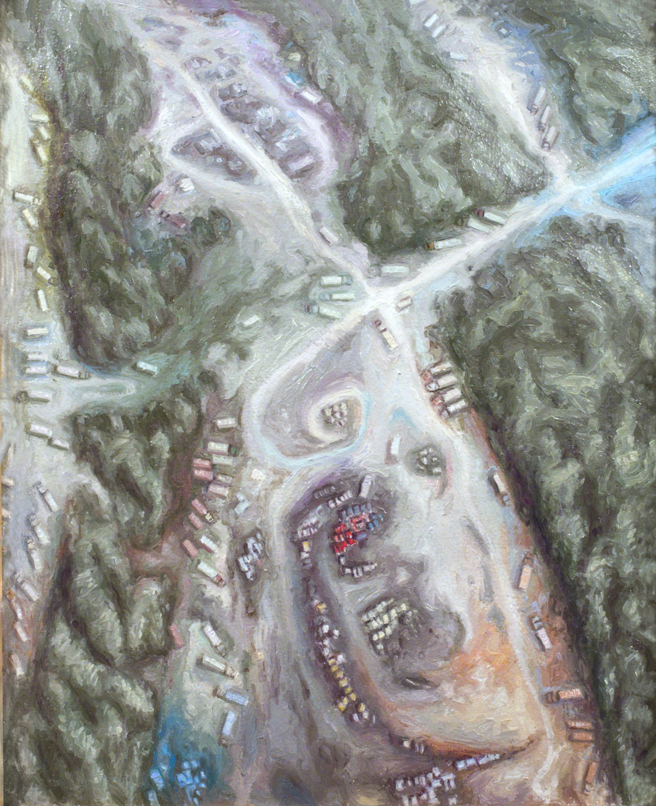 A forested landscape. Infection farther along.