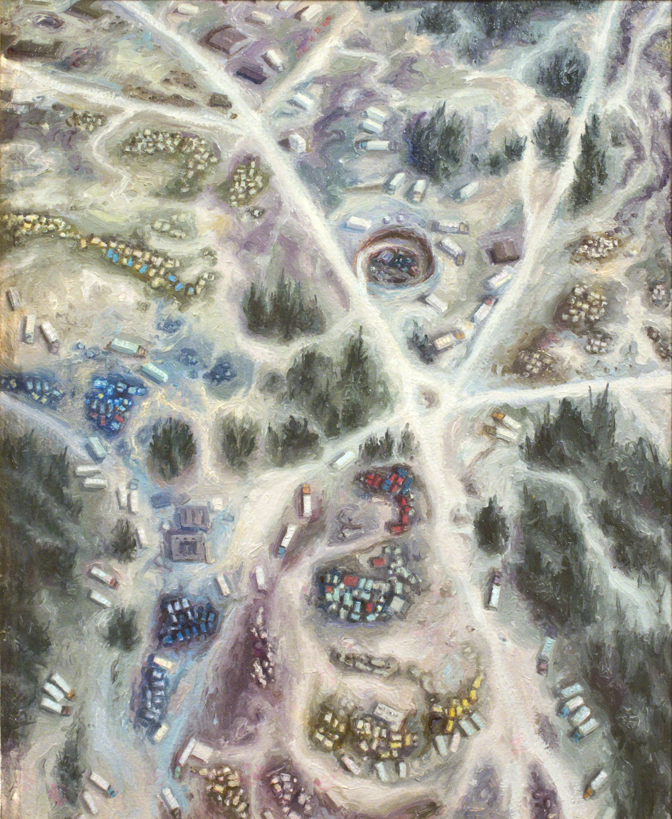 A forested landscape, fully infected.