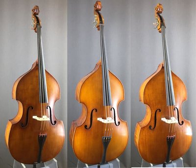 three 1/4 size double basses