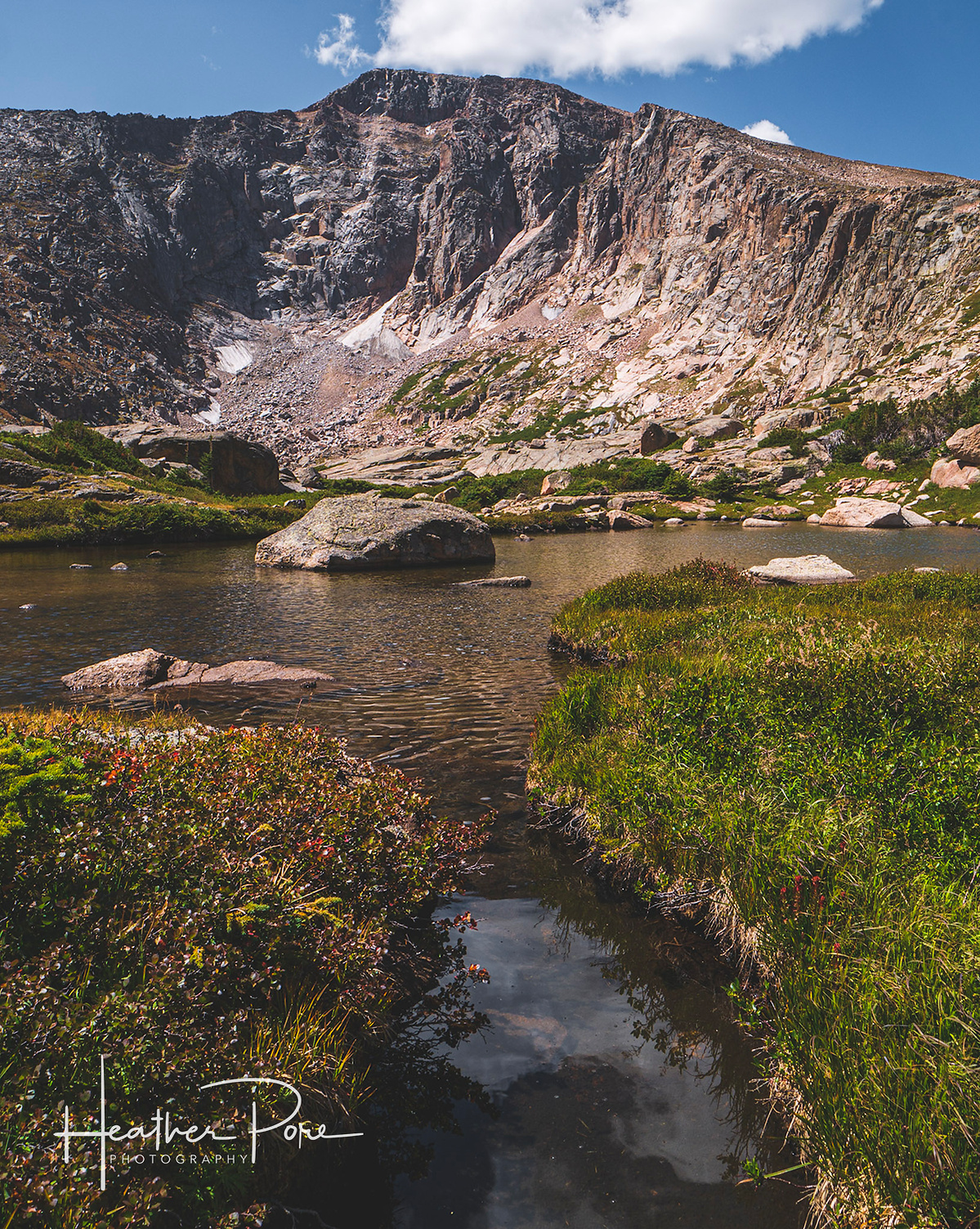 Mount Fairchild in rocky mountain national park and Crystal Lake