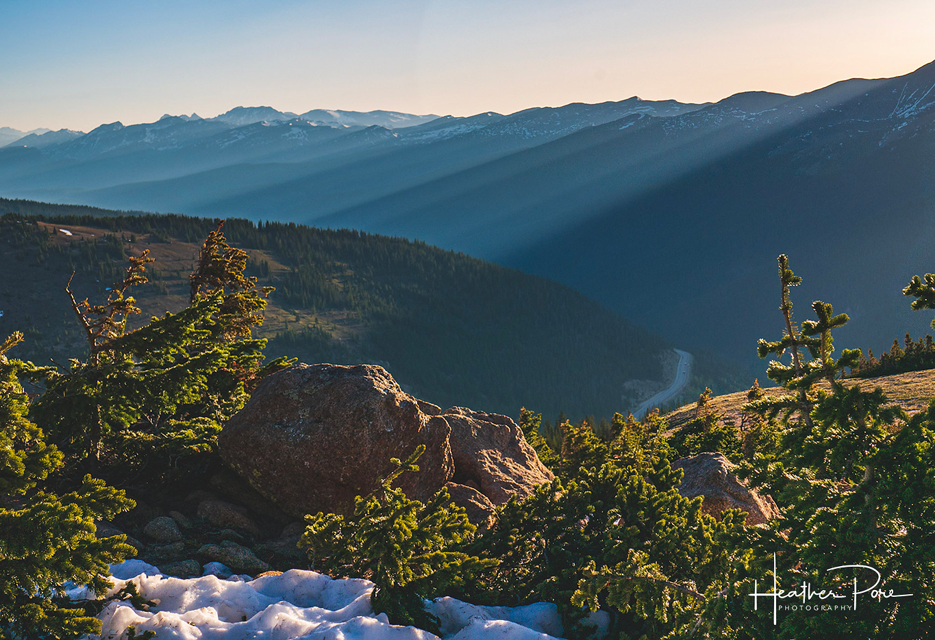 Mountain sunrise over Berthoud Pass, landscape photography