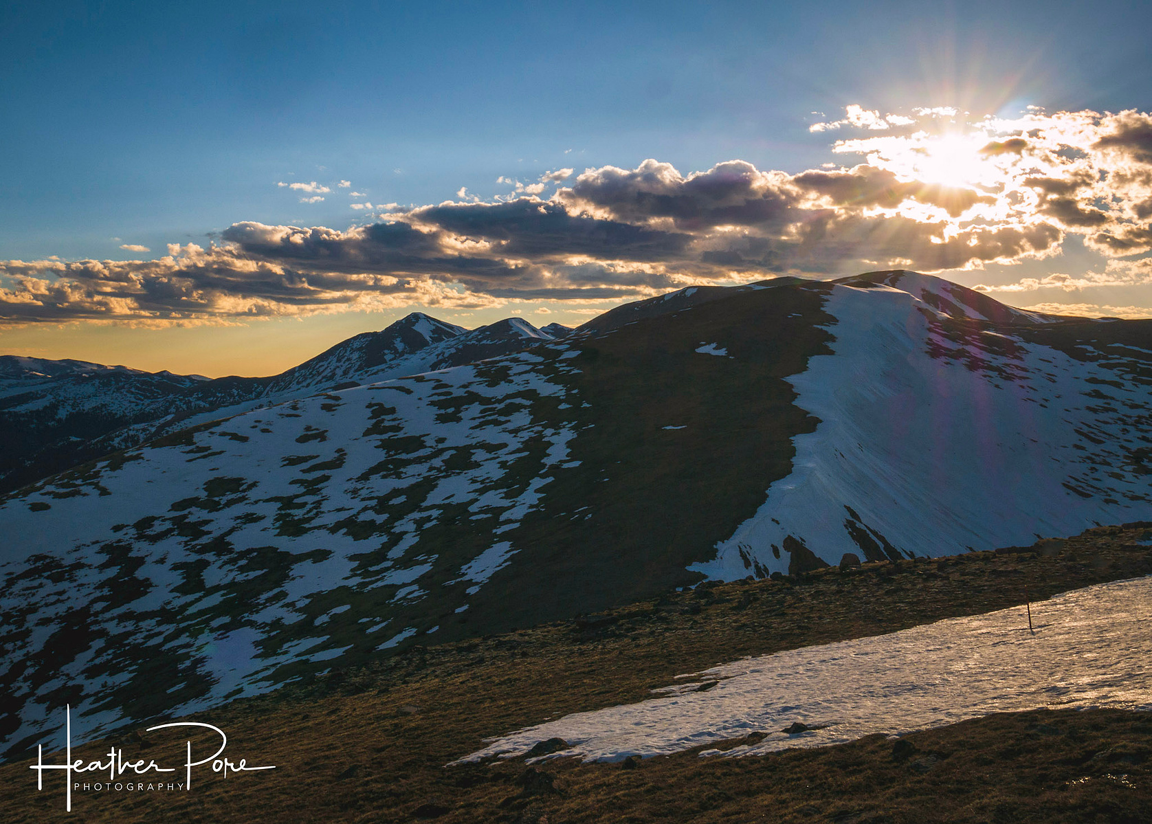 Mount Flora with the sun rising over on a spring climb, landscape photography
