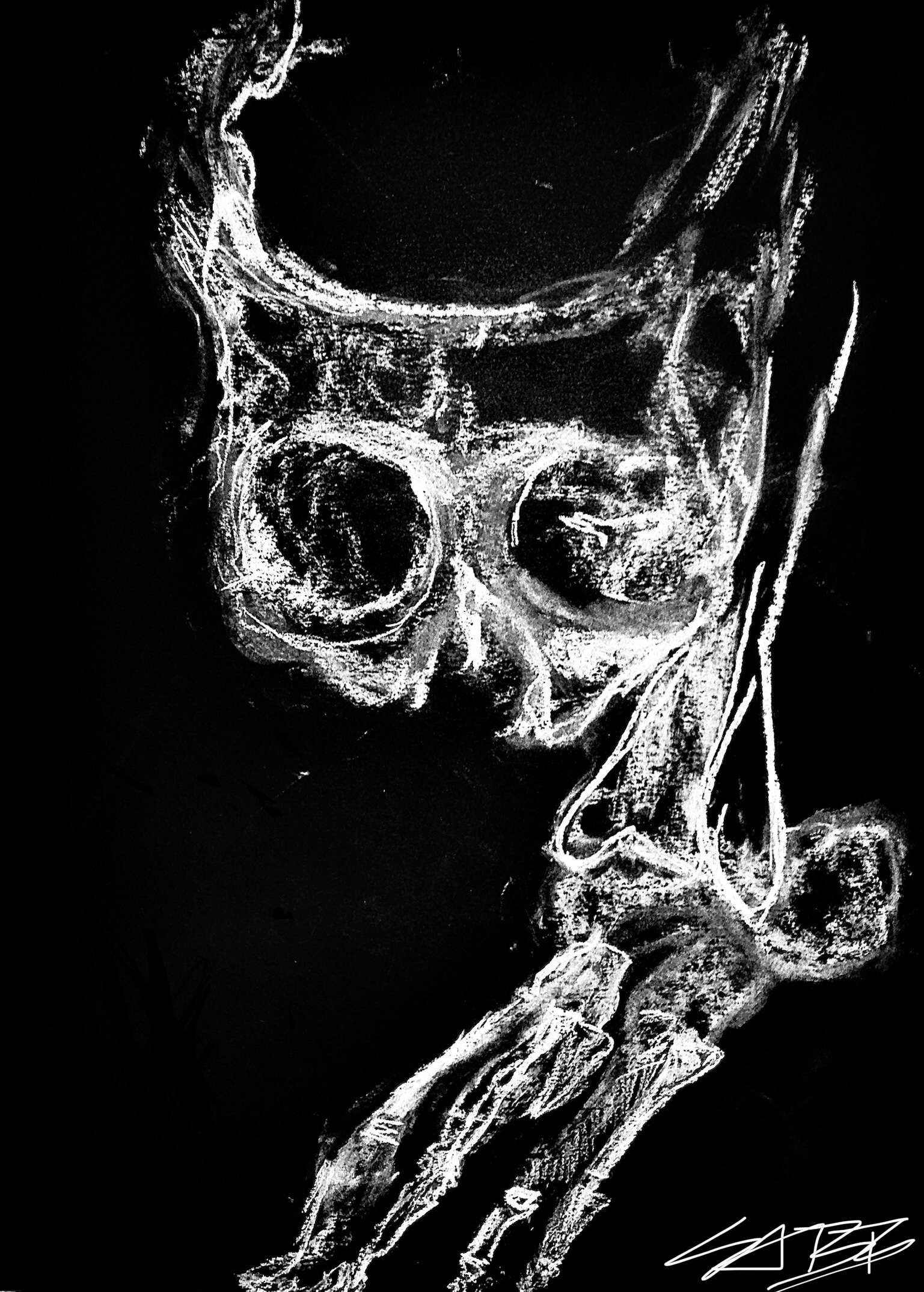 original chalk drawing on paper