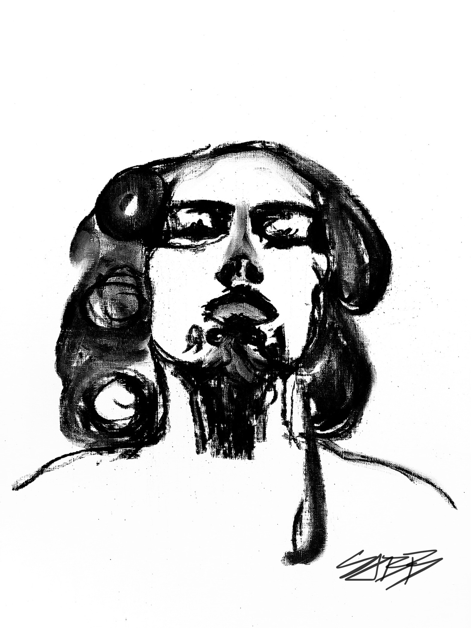 original charcoal drawing on canvas