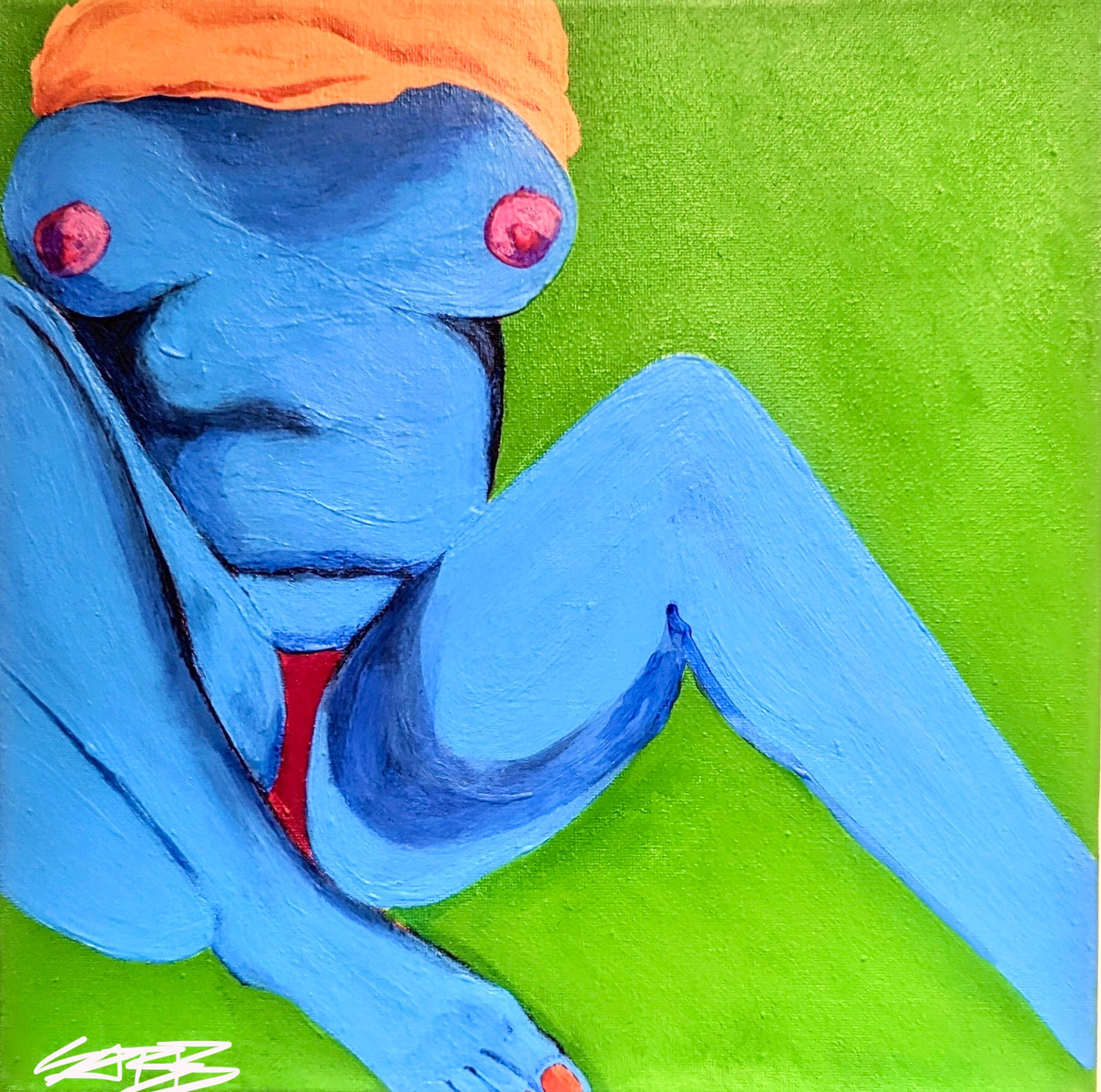12" X 12"
Sabrina Borrero Baez © 2022
Acrylic Paint on Canvas
This piece is a of part of a limited self love series, exploring arousal through color theory.