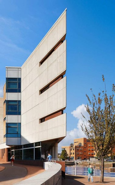 Architectural photography of a building in Cardiff Bay, Wales, United Kingdom