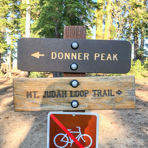 Trail Marker on Donner Peak Trail, California