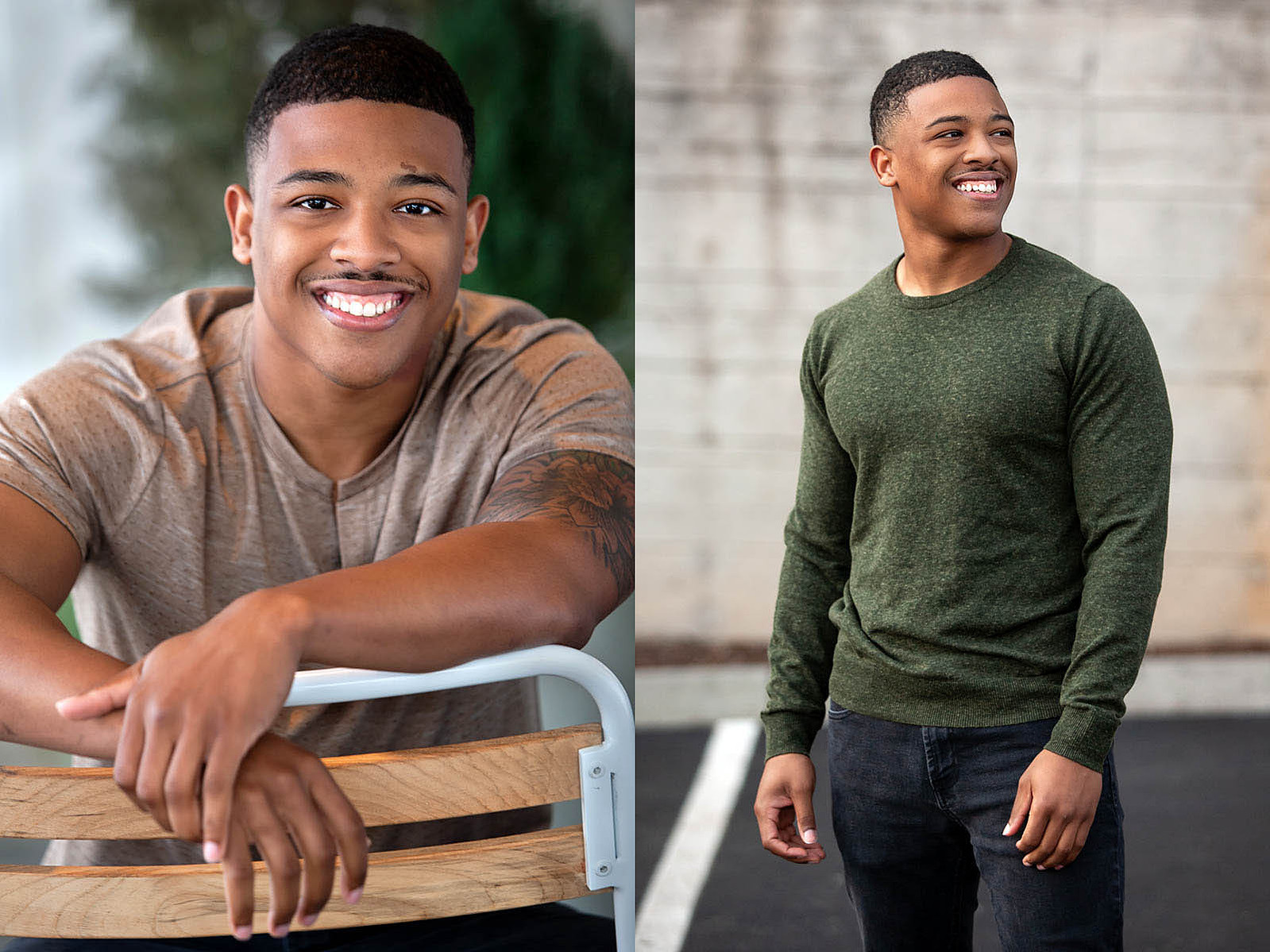 Young man getting headshots taken in Atlanta. Photographers in Atlanta shot the session.