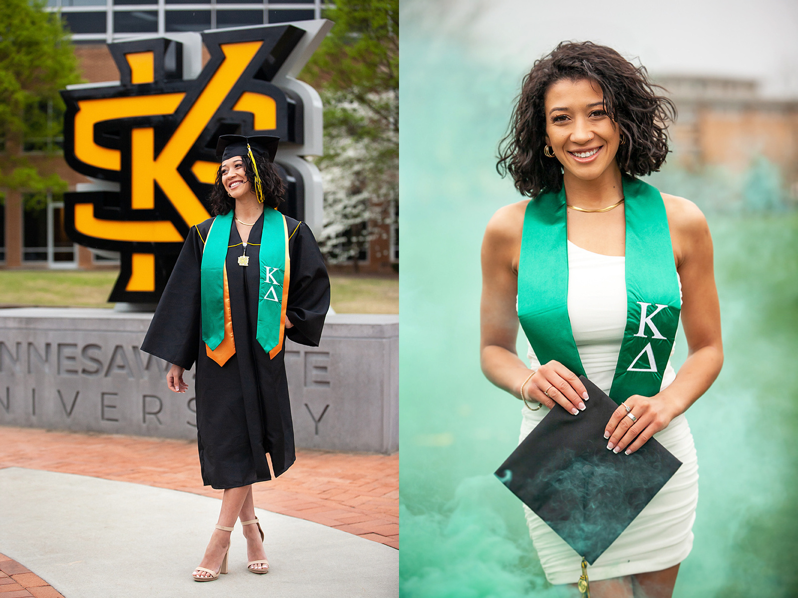 Atlanta Graduation Photographer. Young lady being photographed at Kennesaw State.