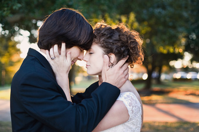 A couple posing for their Brookhaven wedding photographer.