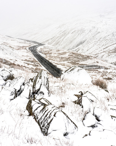 A photograph of Buttertubs Pass, Swaledale, in Winter