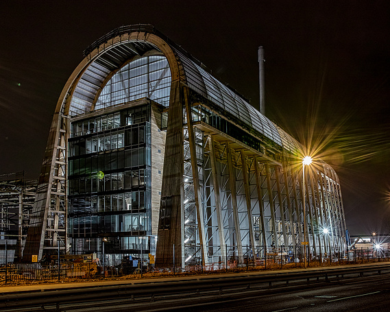 Leeds Recycling & Energy Recovery Facility (RERF) at night