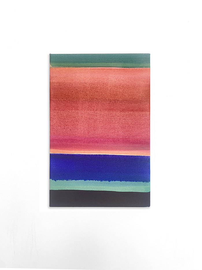 Espace floutant #2, encre sur toile, 27 x 41cm, 2025