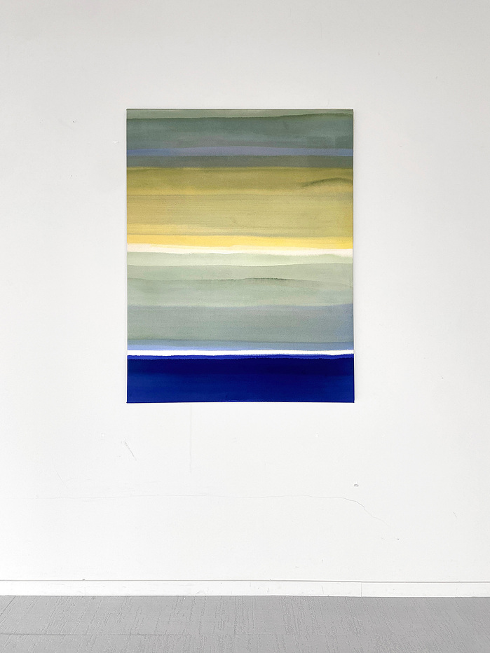 Rayon vert, encre sur toile, 100x 130 cm, 2025