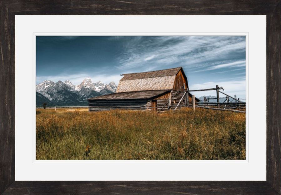 John Moulton barn along Mormon Row in Grand Teton National Park in Wyoming in the summer