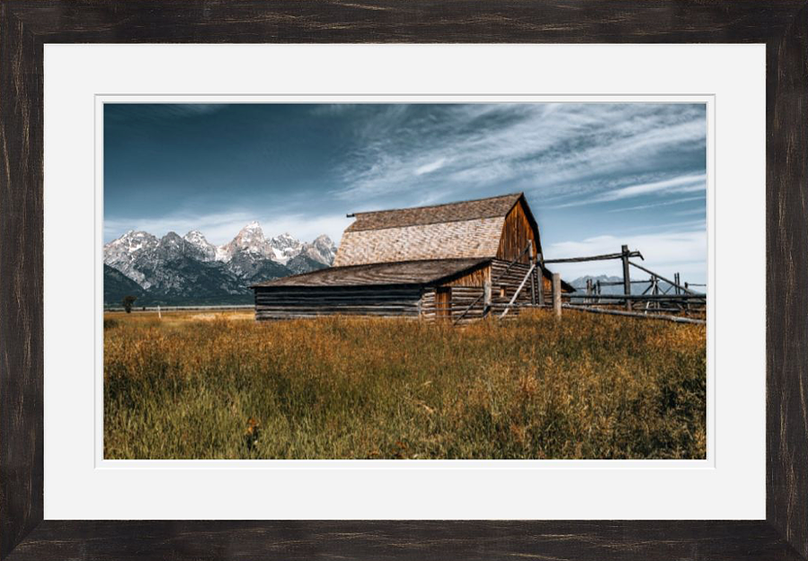 John Moulton barn along Mormon Row in Grand Teton National Park in Wyoming in the summer