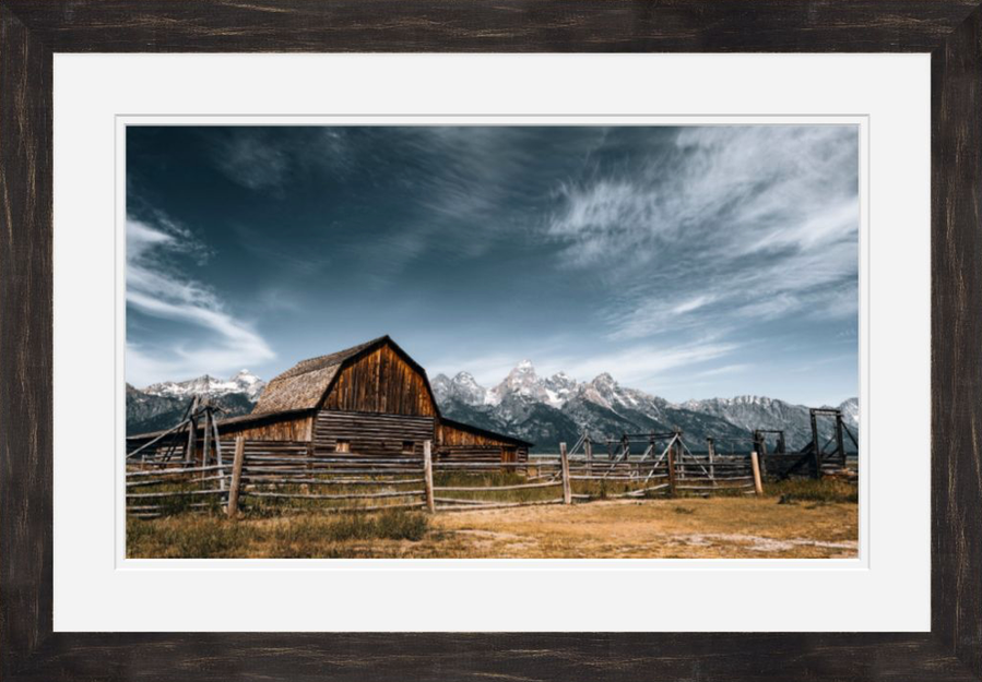 John Moulton barn along Mormon Row in Grand Teton National Park in Wyoming in the summer