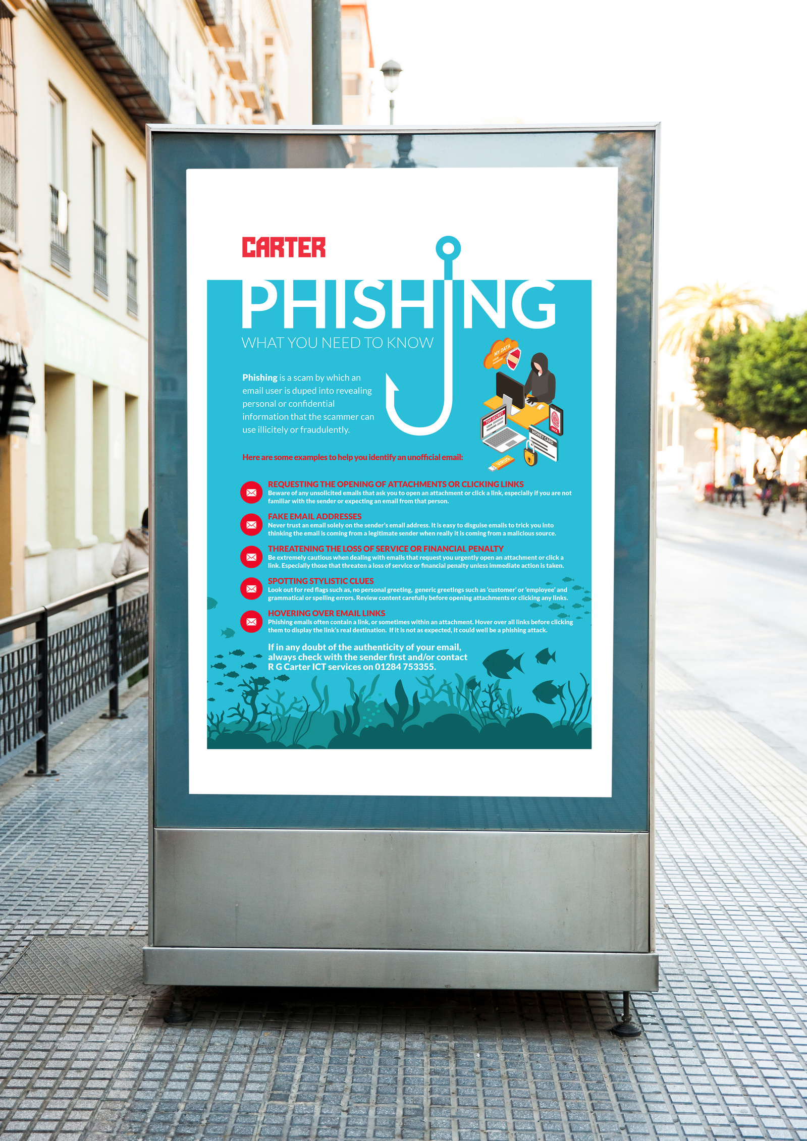 Phising email, poster design, infographics, advertising