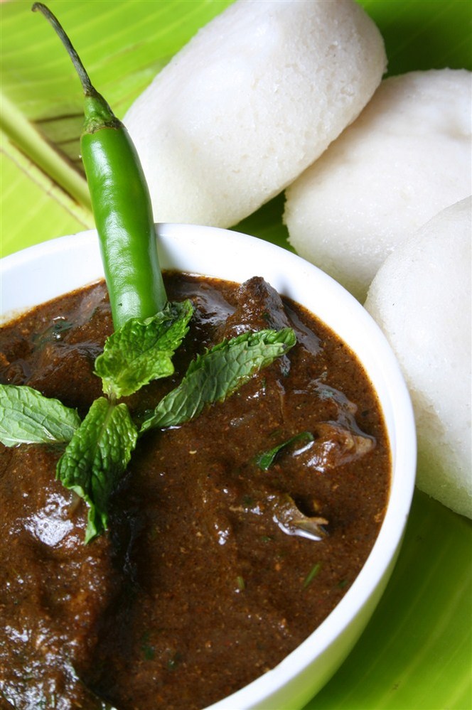 Pandhi curry (pork) and sanna at 3 Storeys, Bangalore