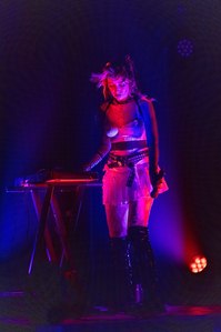 France, Sannois, 2023-11-24. Kalika performs at the EMB. Kalika and her band interpret their latest songs on the stage of the EMB. Photograph by Thomas AMEVET&amp;#x2F;Hans Lucas.
France, Sannois, 2023-11-24. Kalika donne un concert a l EMB. Kalika et son groupe i