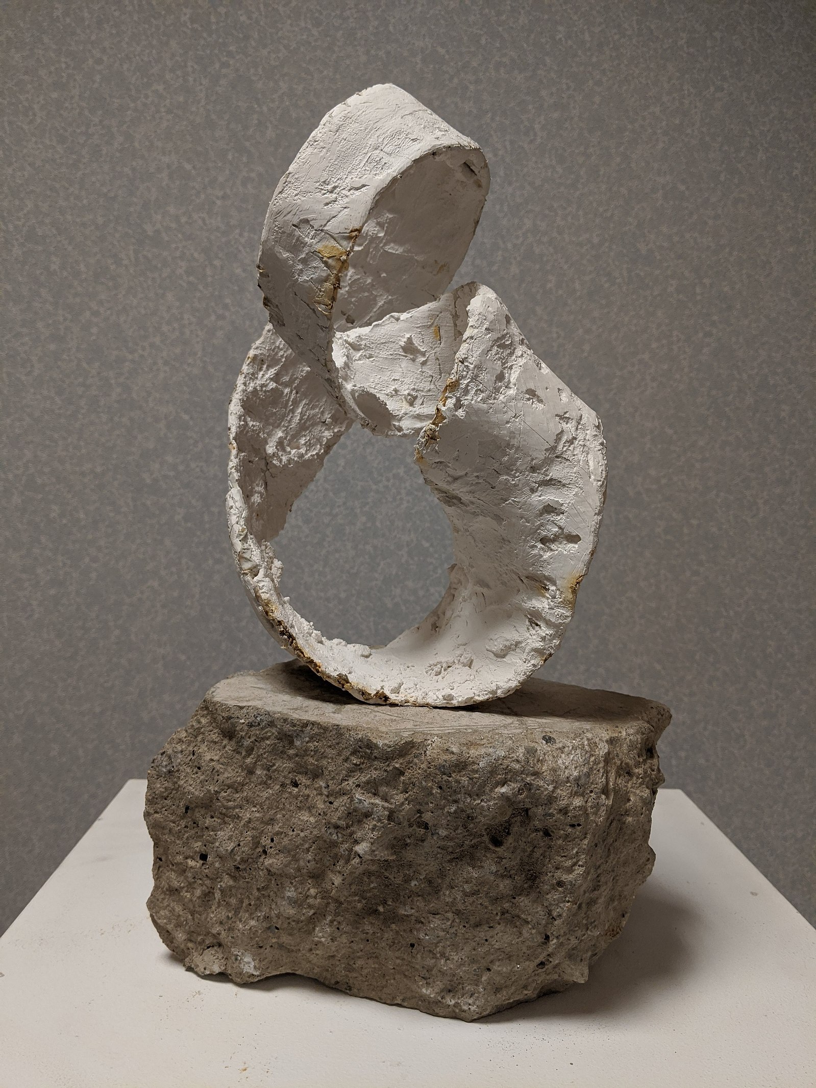 TEMPUS: Of Storm and Time (maquette)  plaster and steel armature, on cement and stone aggregate salvaged from the demolition of a stadium built to house the ‘British Empire games’
