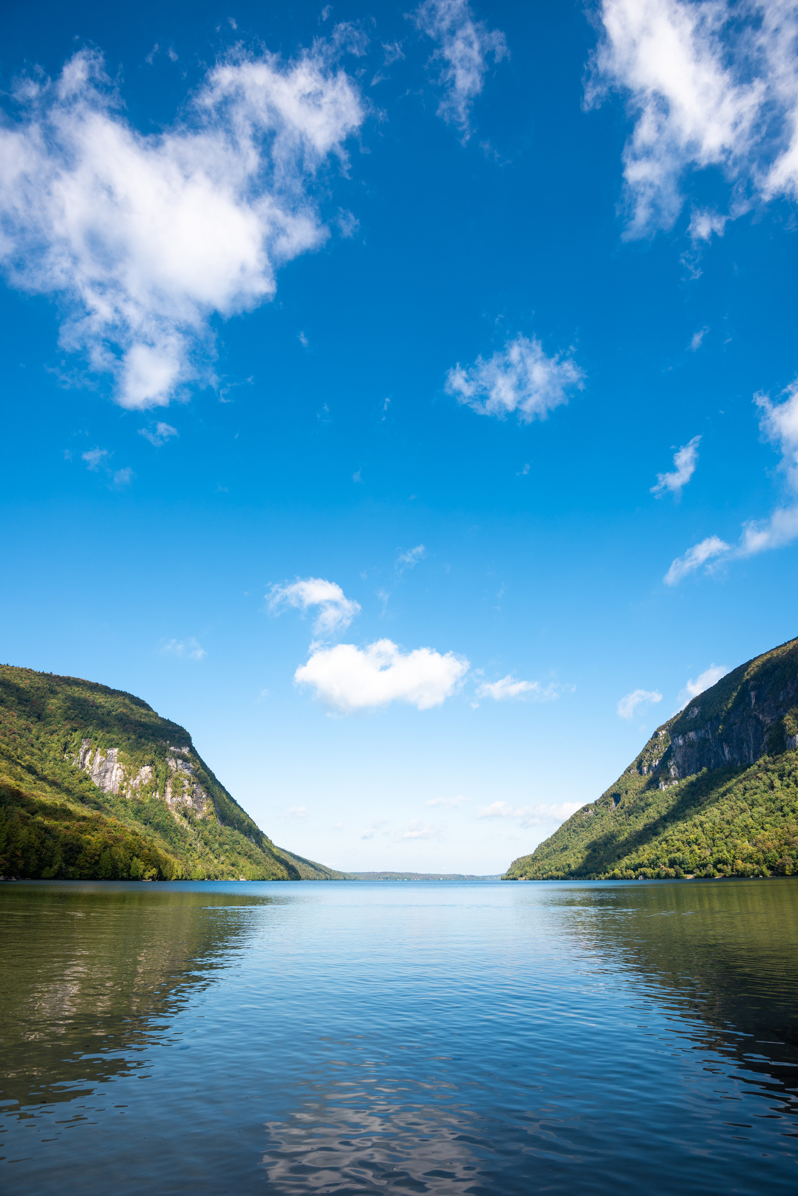 A calm Summer morning at lake Willoughby in Vermont.