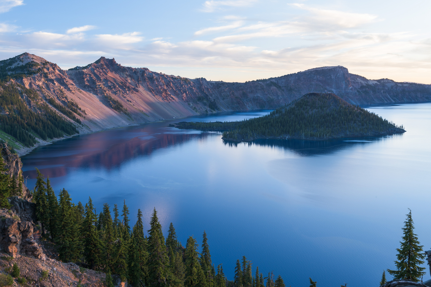 Crater, Lake, Oregon, blue, lake, volcanic, sunrise